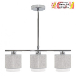 LAMPARA KENYA 3XE14 GRIS/BLANCA