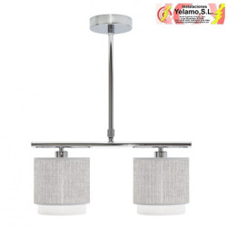 LAMPARA KENYA 2XE14 GRIS/BLANCA