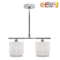 LAMPARA KENYA 2XE14 BLANCA/GRIS