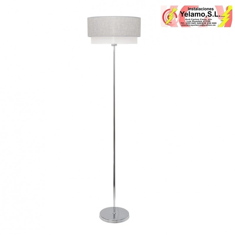 PIE SALON KENYA 1XE27 GRIS/BLANCO 40D