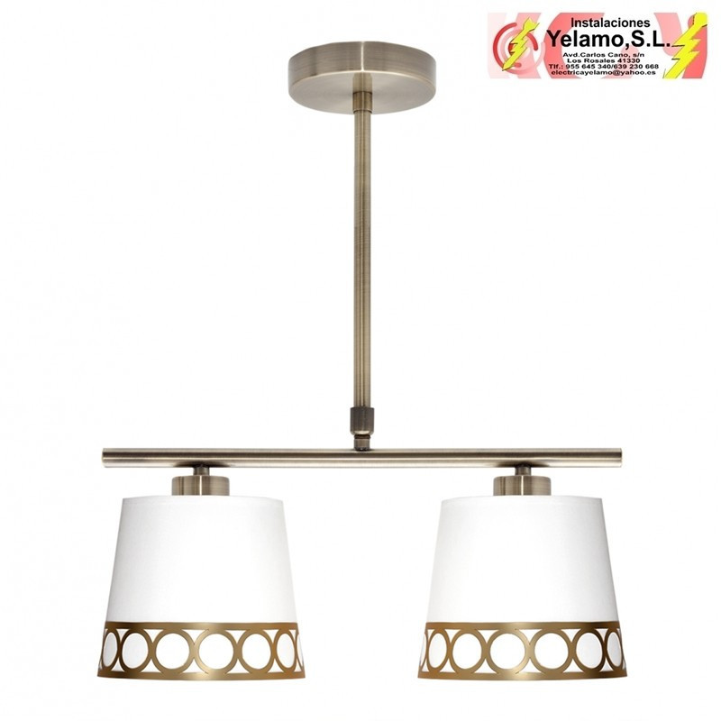 LAMPARA DALIA 2XE14 BLANCO/ORO