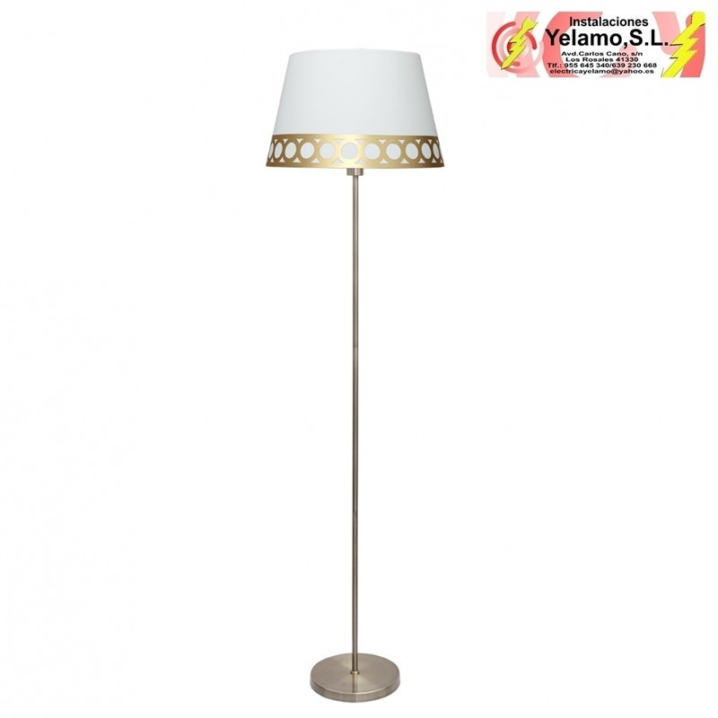 PIE SALÓN DALIA 1XE27 BLANCO/ORO