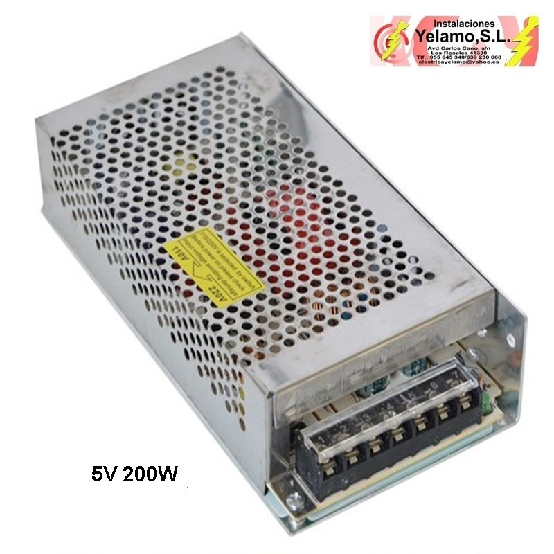 TRANSFORMADOR TIRA  LED 200W 5V
