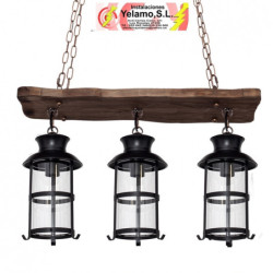 COLGANTE RUSTICO CORTIJO 3XE27 MARRON