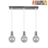 LAMPARA PRISCO 3XE27 CROMO/TRANSPARENTE BOMBILLAS INCLUIDAS 24W 2700K 2550LM REGX64X12,5 CM