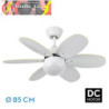VENTILADOR DC ALVES 2XE27 BLANCO CON 6 ASPAS REV. BLANCO/HAYA 41X85D C/ REMOTO Y TEMPORIZADOR