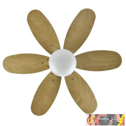 VENTILADOR DC ALVES 2XE27 BLANCO CON 6 ASPAS REV. BLANCO/HAYA 41X85D C/ REMOTO Y TEMPORIZADOR