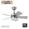 VENTILADOR DC MARTA 36W NIQUEL 5 ASPAS REV. HAYA/PLATA 41X76D 3060LM C/ REMOTO, MEMORIA Y TEMPORIZADOR 3000K,4000K,6000K