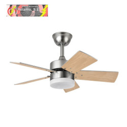 VENTILADOR DC MARTA 36W NIQUEL 5 ASPAS REV. HAYA/PLATA 41X76D 3060LM C/ REMOTO, MEMORIA Y TEMPORIZADOR 3000K,4000K,6000K