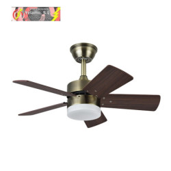 VENTILADOR DC MARTA 36W CUERO 5 ASPAS REV. CEREZO/NOGAL 41X76D 3060LM C/ REMOTO , MEMORIA Y TEMP. 3000K,4000K,6000K