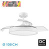 VENTILADOR DC 72W MICENAS BLANCO 3 ASPAS TRANSP. 108D 6 VELOC. 7200LM 3 COLORES C/REMOTO, MEMORIA Y TEMPORIZADOR 24