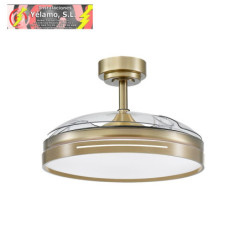 VENTILADOR DC 72W MICENAS CUERO 3ASP.TRANSP.108D 6VEL 7200LM 3COLORES REMOTO,MEMORIA Y TEMPORIZADOR 24