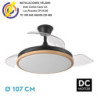 VENTILADOR DC EVROS 72W 6120LM NEGRO/HAYA 107D 3ASP.DESPLEGABLES 3000-4000-6000K REMOTO+TEMP+MEMORIA