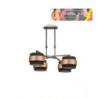 LAMPARA 4X BREMEN CUERO/MARRON-ORO 4XE14 REGX60D