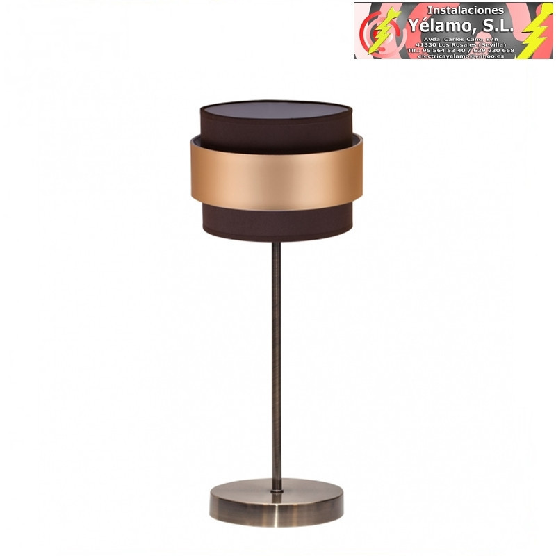 SOBREMESA BREMEN CUERO/MARRON-ORO 1XE14 39X16D