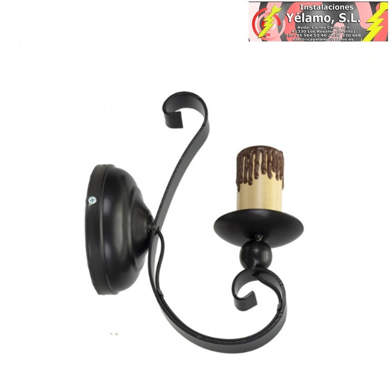 APLIQUE RUSTICO 1LXE27 60W NEGRO(25X10,5)