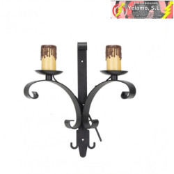 APLIQUE RUSTICO RUEDA 2L 2XE27 60W(37X26