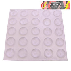 GOTAS PROTECTORAS ADHESIVAS Ø 9mmX2mm TRANSPARENTE. BLISTER 25 PAST.