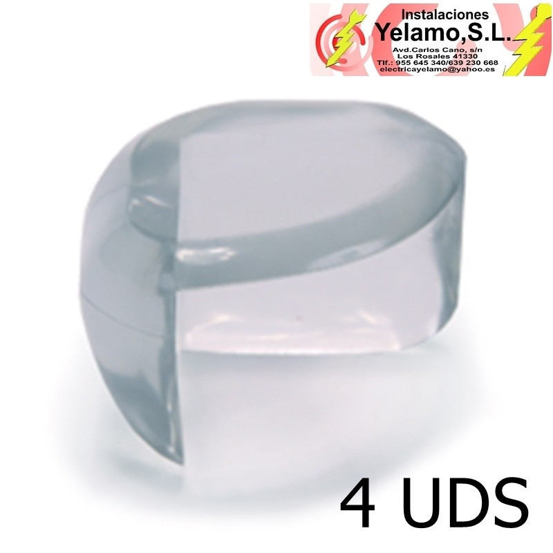 PROTEGE ESQUINAS DE SILICONA. ADHESIVO TRANSPARENTE. BLISTER 4 UNIDADES