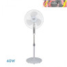 VENTILADOR DE PIE ETESIO BLANCO 3 VELOCIDADES 40W OSCILANTE 3 ASPAS BLANCAS REGX43X40 cm