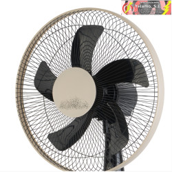 VENTILADOR DE PIE BELMONTE NEGRO/BEIS 3 VEL. 45W 5 ASPAS ORIENTABLE, FIJO Y ROTATORIO REGX43X40 cm