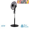VENTILADOR DE PIE MAGICO NEGR/GRIS 3 VEL. 45W 3 ASPAS ORIENTABLE FIJO Y ROTATORIO REGX41X41 cm