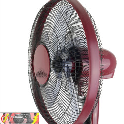 VENTILADOR DE PIE BORLON NEGRO/BURDEOS 3 VEL. 55W 5X2 ASPAS ORIENTABLE+REMOTO+TEMPORIZADOR REGX43X40 cm