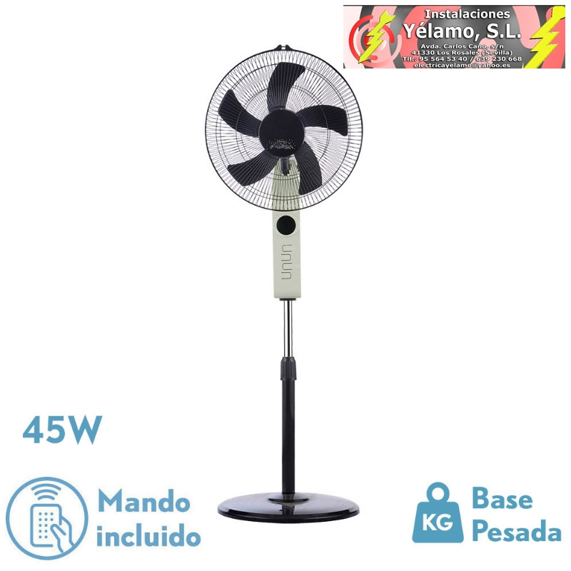 VENTILADOR DE PIE CIRCUS BEIS/NEGRO 3 VEL 45W REGX43X40cm OSCILANTE 5ASP.C/ REMOTO Y TEMPORIZADOR