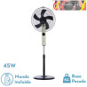 VENTILADOR DE PIE CIRCUS BEIS/NEGRO 3 VEL 45W REGX43X40cm OSCILANTE 5ASP.C/ REMOTO Y TEMPORIZADOR