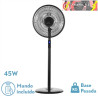 VENTILADOR DE PIE ICONO NEGRO 3VEL 45W 119X44X40 cm OSCILANTE 5ASP.C/ REMOTO,TEMPORIZADOR