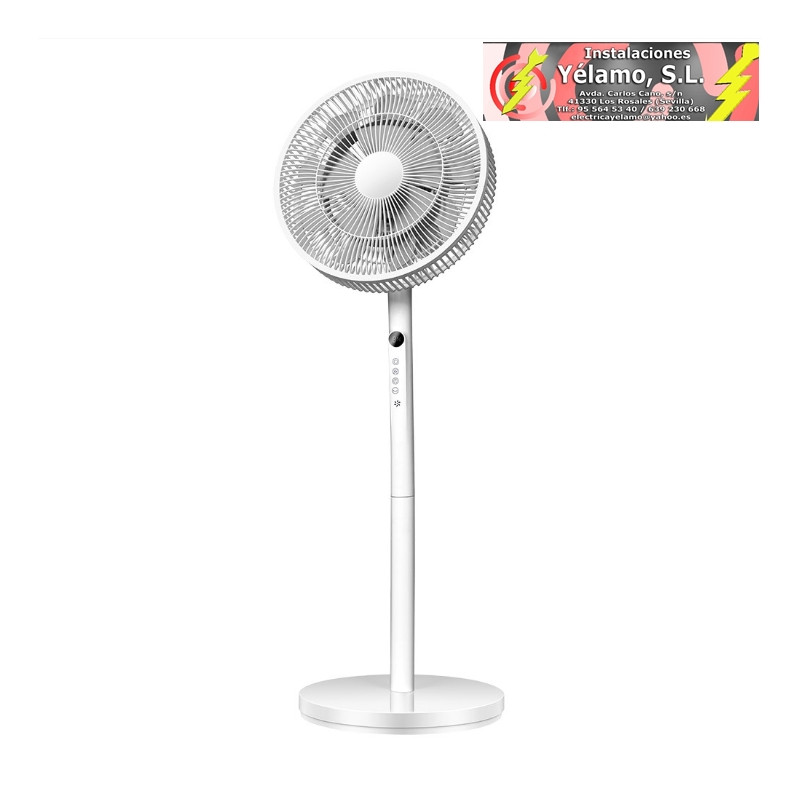 VENTILADOR DE PIE AZOR BLANCO 3VEL 60W 70/100X35X35cm OSCILANTE C/REMOTO Y TEMPORIAZADOR