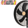 VENTILADOR DE PIE FALCON NEGRO/HAYA 3VEL.50W.5ASPAS OSCILANTE Y ROTATORIO REGX45X37cm