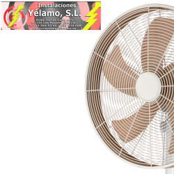 VENTILADOR DE PIE ALCAÑIZ BLANCO/HAYA 3VEL.50W.5ASPAS OCSILANTE Y ROTATORIO REGX45X37cm