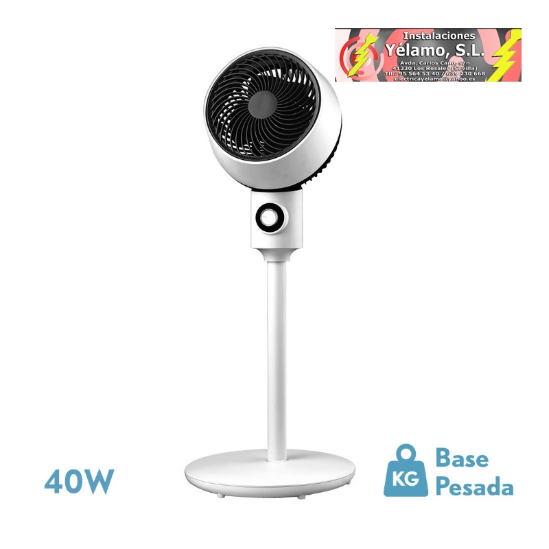 VENTILADOR DE PIE OZONO BLANCO/NEGRO 3VEL.40W 3ASPAS ORIENTABLE, FIJO Y ROTATORIO 86X34X34cm