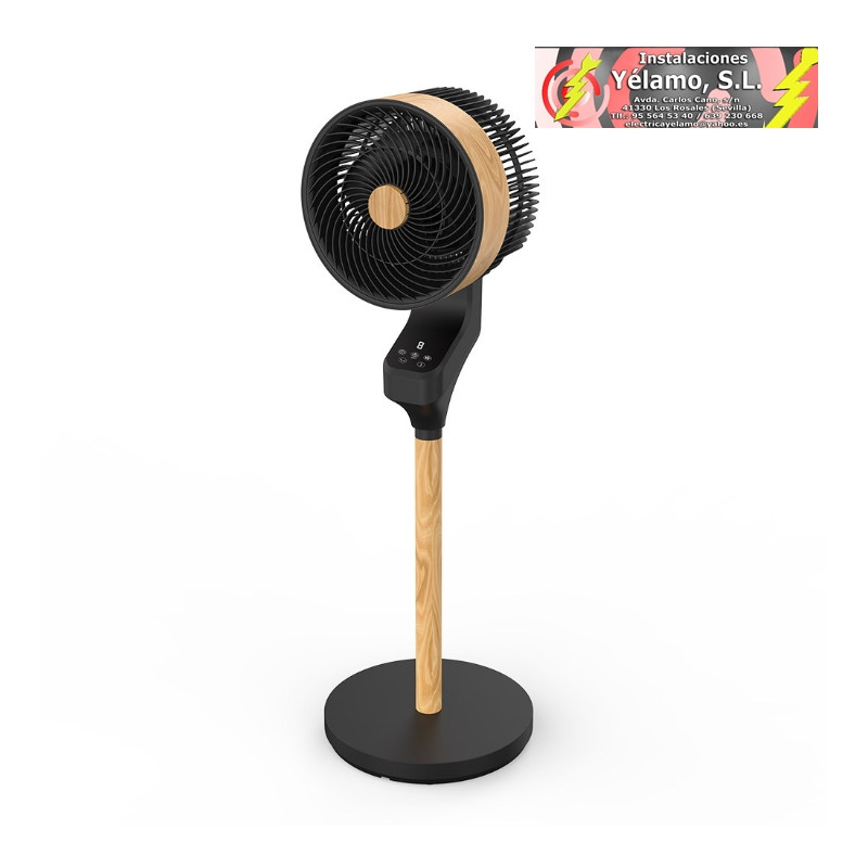 VENTILADOR PIE BIZANCIO NEGRO/HAYA 50W 3VELOCIDADES 95X30X30 OSCILANTE,TACTIL DISPLAY,REMOTO Y TEMPORIZADOR