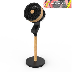VENTILADOR PIE BIZANCIO NEGRO/HAYA 50W 3VELOCIDADES 95X30X30 OSCILANTE,TACTIL DISPLAY,REMOTO Y TEMPORIZADOR