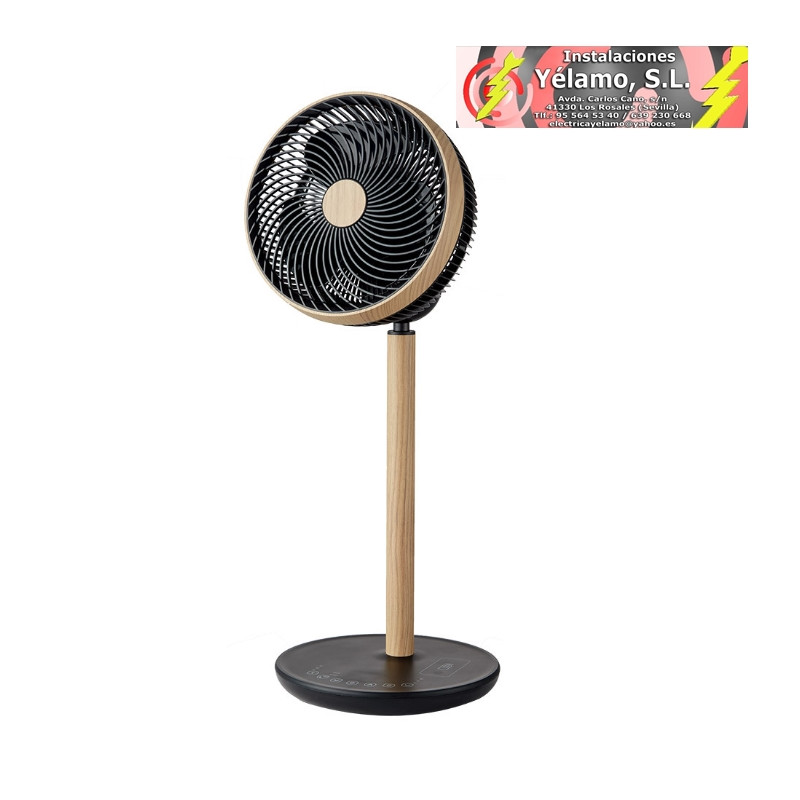 VENTILADOR DE PIE COLIBRI NEGRO/MADERA 25W 12VEL 70X28,5X28,5cm 3ASP MOTOR DC C/REMOTO Y TEMPORIZADOR