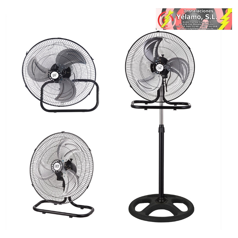VENTILADOR 3 EN 1 RECIO NEGRO 50 D 3 VEL. 70W 3 ASPAS ALUMINIO EN PLATA OSCILANTE