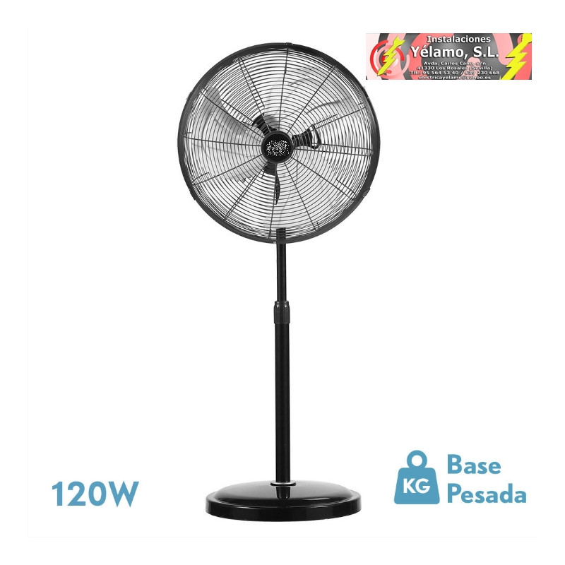 VENTILADOR DE PIE AFRICO 120W NEGRO REGX55X55 cm 3 VELOCIDADES FIJO Y ROTATORIO
