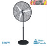 VENTILADOR DE PIE ALARCON 120W NEGRO 3VEL 55D 3ASP ALUMINIO PLATA ORIENTABLE Y OSCILANTE