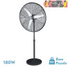 VENTILADOR DE PIE ALARCON 180W NEGRO 3VEL 65D 3ASP ALUMINIO PLATA ORIENTABLE Y OSCILANTE