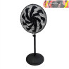 VENTILADOR PIE INDUSTRIAL CENTURION NEGRO 1 VELOCIDAD 300W 16 ASPAS FIJO Y ROTATORIO OSCILANTE REGX65X59cm