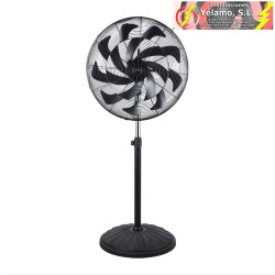 VENTILADOR PIE INDUSTRIAL CENTURION NEGRO 1 VELOCIDAD 300W 16 ASPAS FIJO Y ROTATORIO OSCILANTE REGX65X59cm