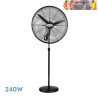 VENTILADOR DE PIE INDUSTRIAL TORMENTA NEGRO 3 VELOCIDADES 240W 3 ASPAS FIJO Y ROTATORIO REGX71X71 cm