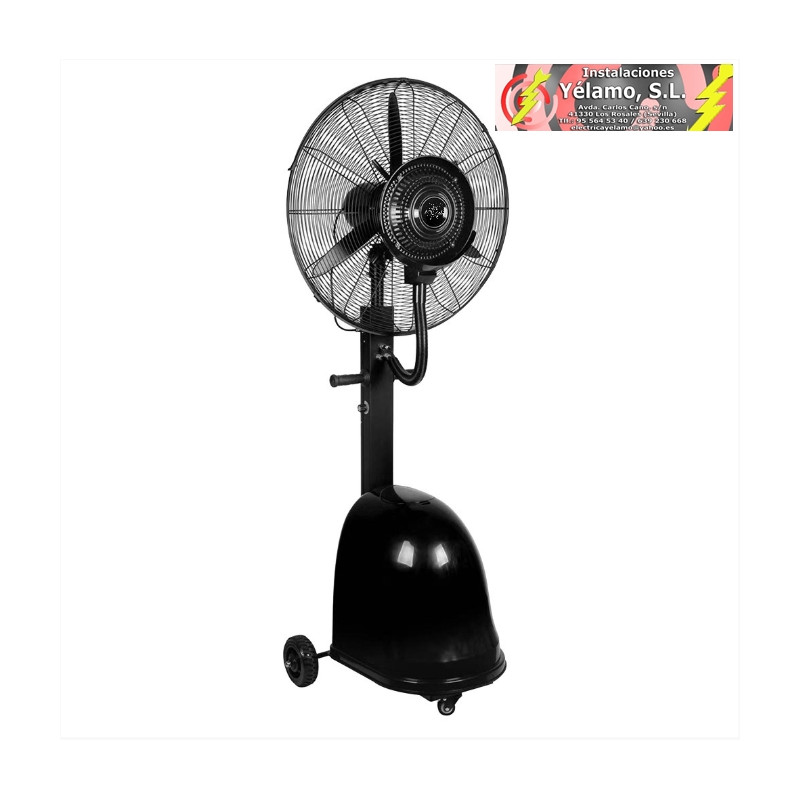 VENTILADOR NEBULIZADOR DE PIE NAPOLEON NEGRO 1 VELOCIDAD 260W 3 ASPAS 175X65X55cm TANQUE AGUA 49L ROTATORIO