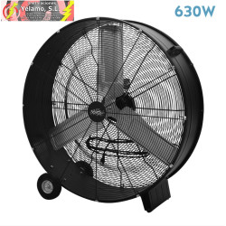 VENTILADOR INDUSTRIAL MAXIMUM 630W NEGRO 97,6D 2 VELOCIDADES, 3 ASPAS, ALUMINIO, RUEDAS 100X97,6X42cm