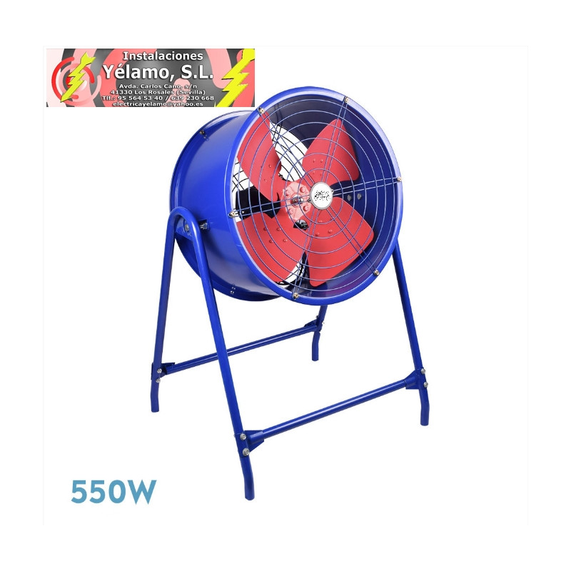 VENTILADOR INDUSTRIAL DANA AZUL/ROJO 550W 1 VELOCIDAD 4 ASPAS CON SOPORTE 103X58X32cm