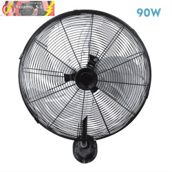 VENTILADOR PARED ARRECIFE 90W NEGRO/PLATA 45D 3 VELOCIDADES ORIENTABLE Y OSCILANTE