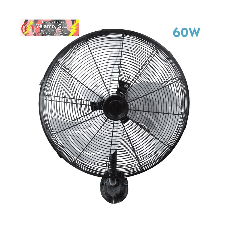 VENTILADOR PARED ARRECIFE 60W NEGRO/PLATA 40D 3 VELOCIDADES ORIENTABLE Y OSCILANTE