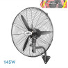 VENTILADOR PARED INDUSTRIAL BORRASCA NEGRO 3 VELOCIDADES 145W 3 ASPAS, FIJO Y ROTATORIO 60X56X30cm